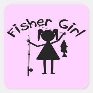 FISHER GIRL SQUARE STICKER