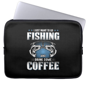 Fisher Go Fishing And Drink Some Coffee Laptop Sleeve