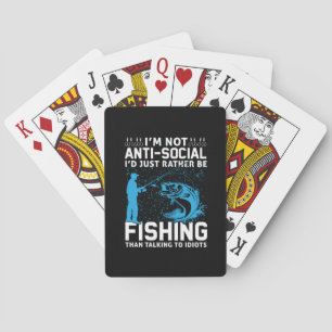 Fisher I Would Just Rather Be Fishing Playing Cards