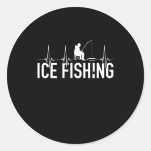 Fisher Ice Fishing Heartbeat Classic Round Sticker