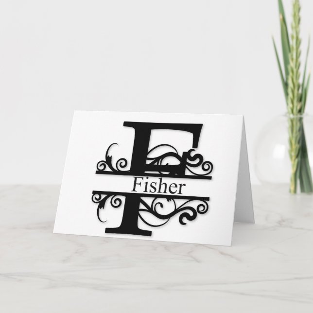 Fisher Monogram Note Card (Front)