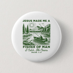 Fisher Of Man Mark 117 Christian Scripture Jesus F 6 Cm Round Badge