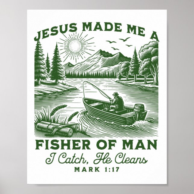 Fisher Of Man Mark 117 Christian Scripture Jesus F Poster (Front)