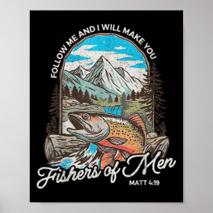 Fisher Of Men Matthew 419 Christian Fishing Dad Bi Poster