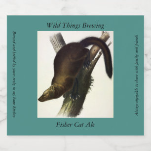 Fisher (Pennant's Marten or Cat Fisher) by Audubon Beer Bottle Label