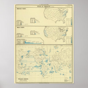 Fisheries and whaling grounds poster