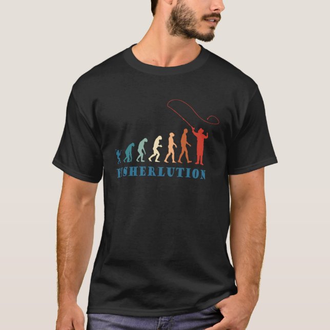 Fisherlution Fisherman  Evolution Nymphing Fly Fis T-Shirt (Front)