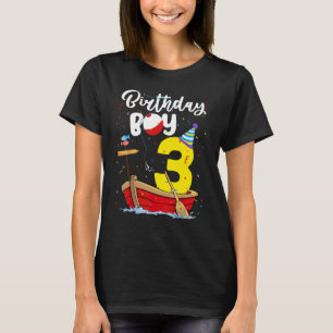 Fisherman 3rd Birthday Boy Fishing 3 Year Old Them T-Shirt