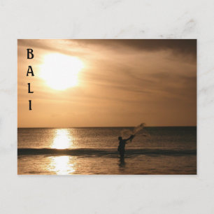 Fisherman Against the Sunset Postcard
