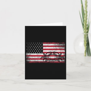 Fisherman American Flag 4th Of July T Shirt Crabbi Card