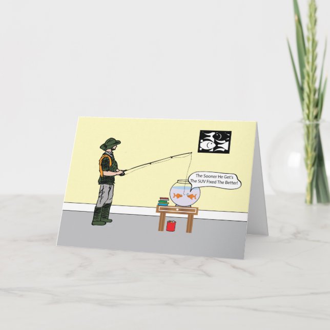 Fisherman And AS Fish Bowl Birthday Card (Front)