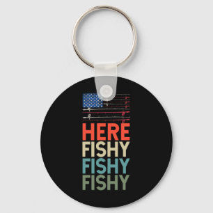 Fisherman Angler Patriot Alpha American Flag Fishi Key Ring