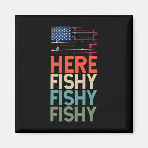 Fisherman Angler Patriot Alpha American Flag Fishi Magnet