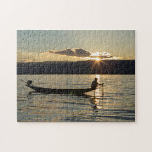 Fisherman At Sunset Jigsaw Puzzle
