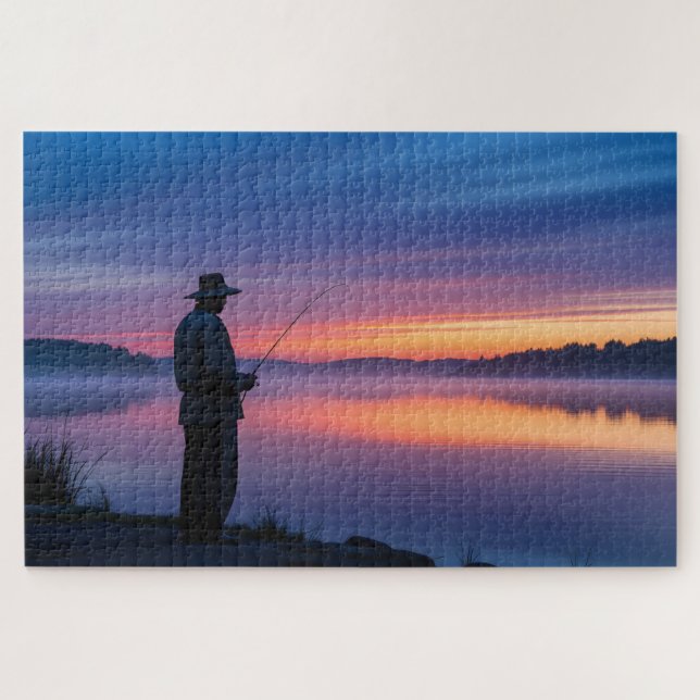 Fisherman at Sunset Jigsaw Puzzle (Horizontal)