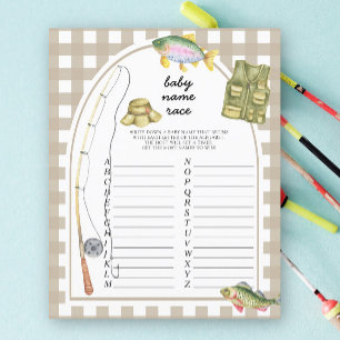 Fisherman baby shower - Baby name race game