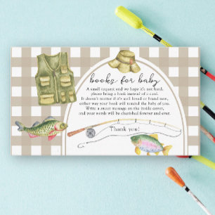 Fisherman baby shower - books for baby ticket enclosure card