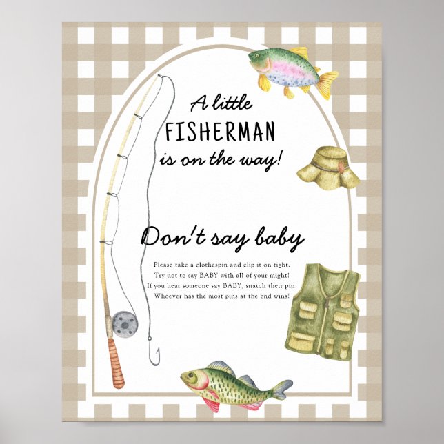 Fisherman Baby Shower - Don't say baby Poster (Front)