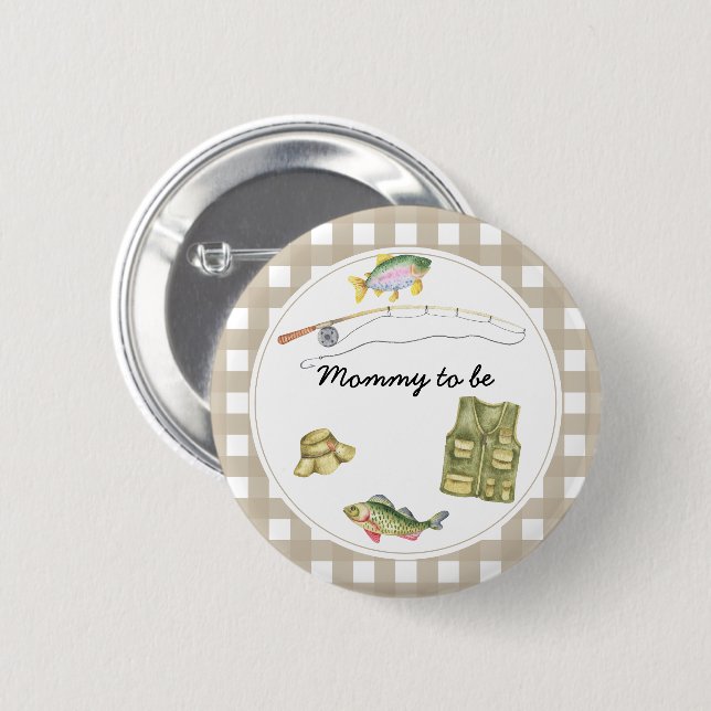 Fisherman Baby Shower - Mummy to be 6 Cm Round Badge (Front & Back)