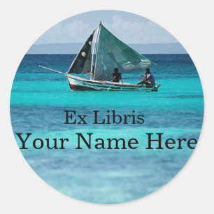 Fisherman Bookplate Sticker