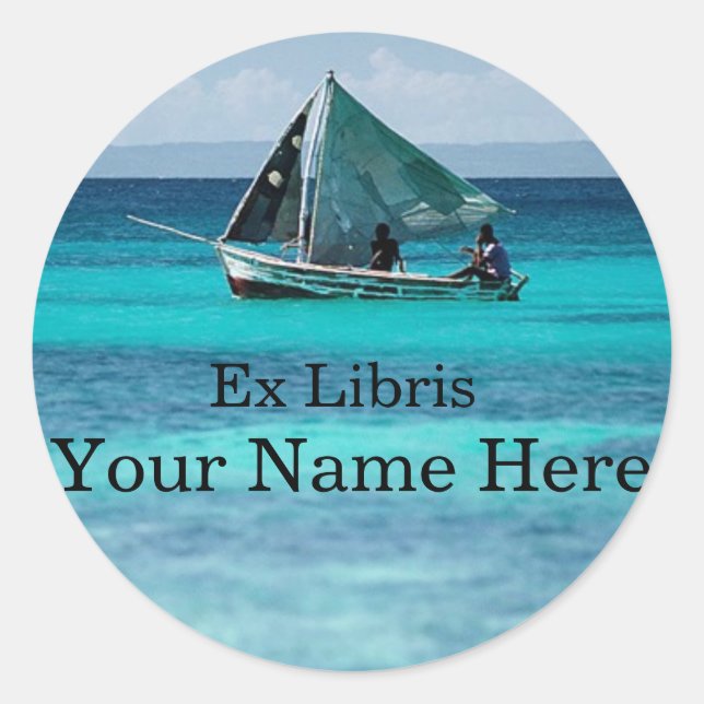 Fisherman Bookplate Sticker (Front)