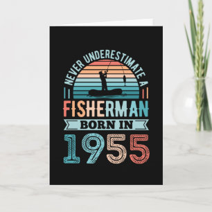 Fisherman born 1955 Fishing 70th Birthday Gift Card