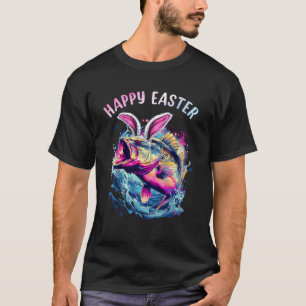 Fisherman Bunny Ears Funny Fish Easter Holiday Egg T-Shirt