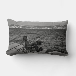 Fisherman by Bosphorus in Istanbul Lumbar Cushion