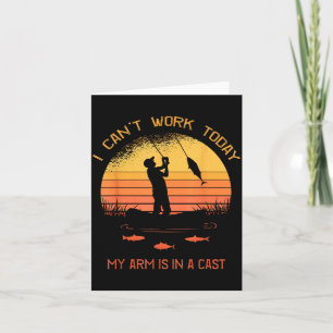 Fisherman Cant Work Arm In A Cast Funny Fishing Card