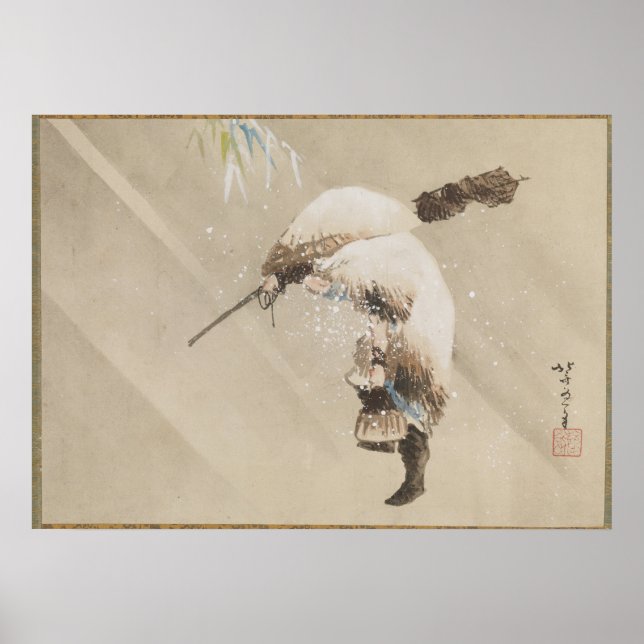 Fisherman Carrying His Net in the Snow 1821 Poster (Front)