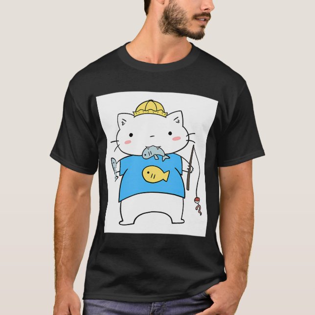 Fisherman Cat T-Shirt (Front)