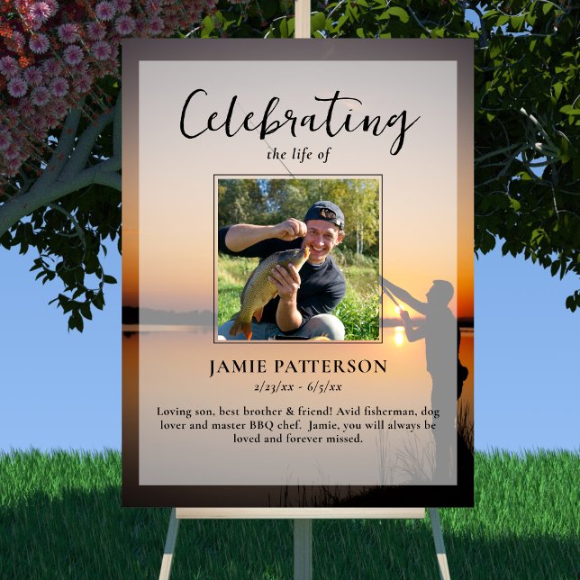 Fisherman Celebration of Life Photo Funeral Poster (Creator Uploaded)
