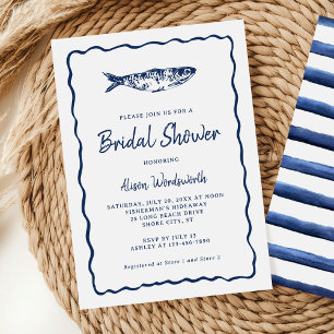 Fisherman Core Sardine Coastal Bridal Shower Invitation