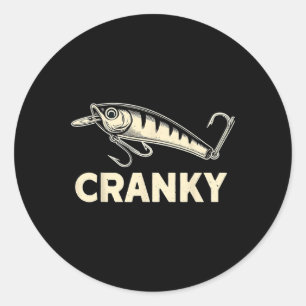 Fisherman Cranky Crankbait Fishing Fisher Classic Round Sticker