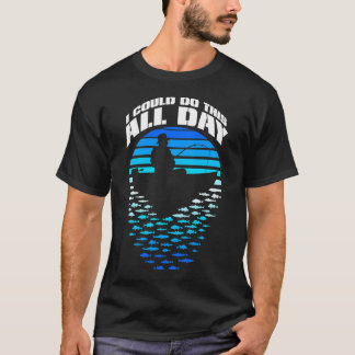 Fisherman Dad All Day Fishing Funny Vintage Retro T-Shirt