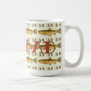 Fisherman Dad Trout Pattern Coffee Mug