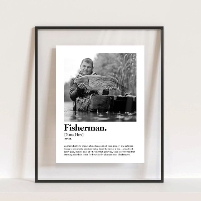 Fisherman Dictionary Definition with Custom Photo Acrylic Sign (Fisherman Dictionary Definition with Custom Photo Acrylic Sign)