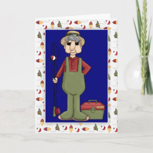 Fisherman Father's Day Blank Greeting Card