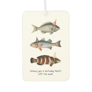 Fisherman Fish Hat Fun Birthday Car Air Freshener