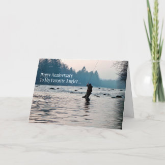 Fisherman Fishing Anniversary Card