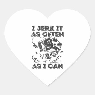 Fisherman Fishing Catching Fish Fisher Heart Sticker