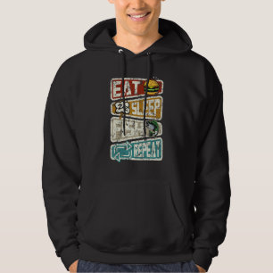 Fisherman Fishing Eat Sleep Fish Repeat Angling Hoodie