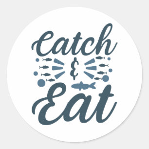 Fisherman fishing fresh fish classic round sticker