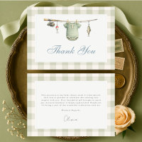 Fisherman Fishing Gingham Sage Green Baby Shower