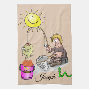 Fisherman, Fishing Kitchen Hand Towel