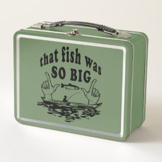 Fisherman Fishing Themed Metal Lunch Box