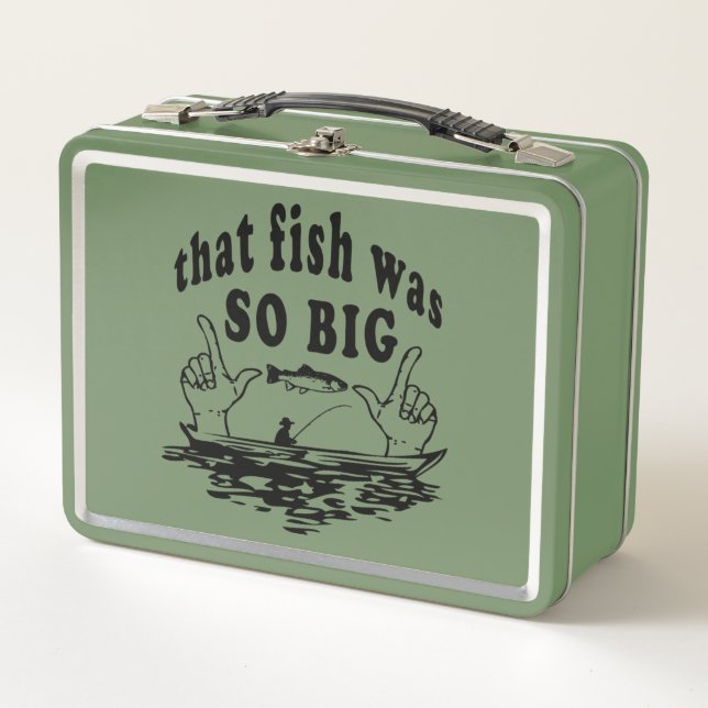 Fisherman Fishing Themed Metal Lunch Box (Front)