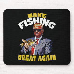 Fisherman For Trump 2024 Trout Fishing, Trump Fish Mouse Pad