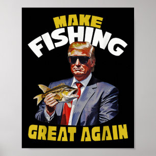 Fisherman For Trump 2024 Trout Fishing, Trump Fish Poster