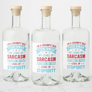 Fisherman Funny Sarcasm Novelty Humour Gift Liquor Bottle Label